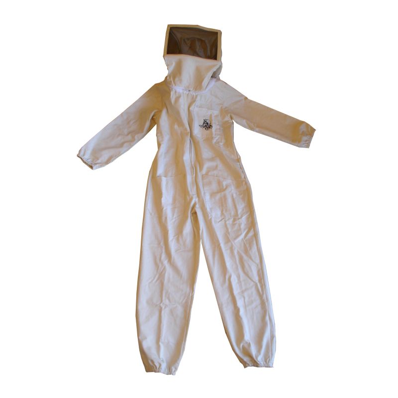 Combinaison d'apiculteur en coton blanc avec masque amovible Combinaison d'apiculteur en coton blanc avec masque amovible