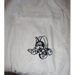 Imkeranzug aus weißer baumwolle mit abnehmbarer maske