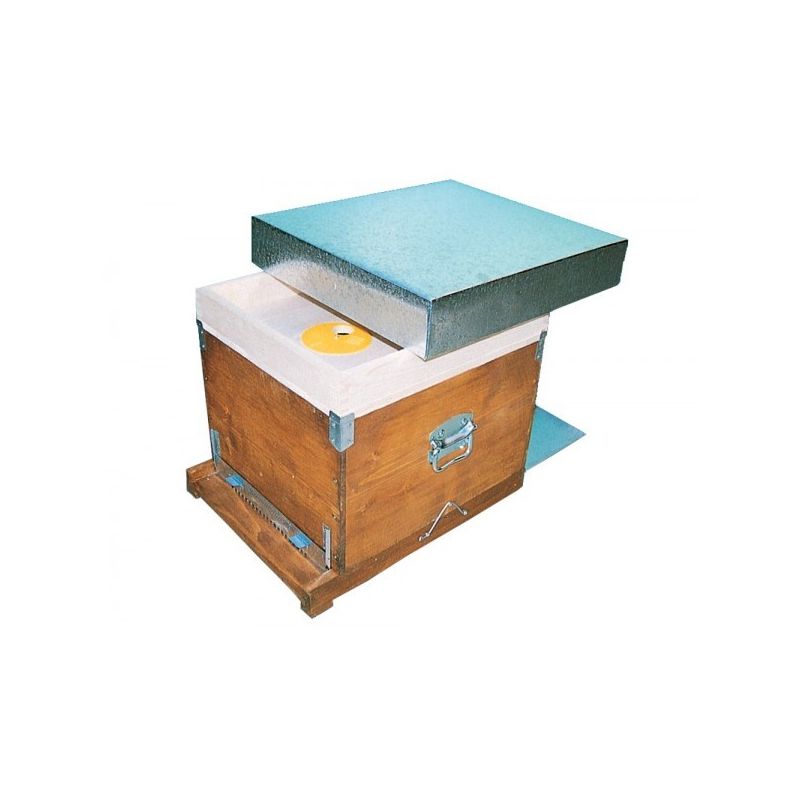 Ruche box d.b.12 cadres avec fond anti-varroas mobile - seul corps - avec cadres filès