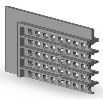 Plastic pollen collection grid with hole elevation