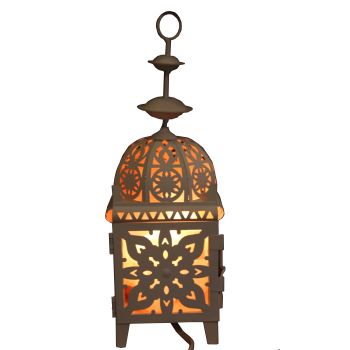 Oriental lantern containing himalayan salt crystals