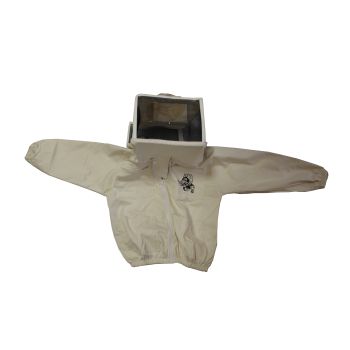 Square beekeeper jacket with veil with glass