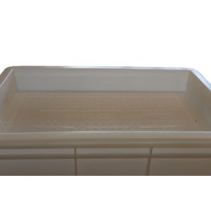 Entdeckelungstisch aus Kunststoff mit Absperrhahn