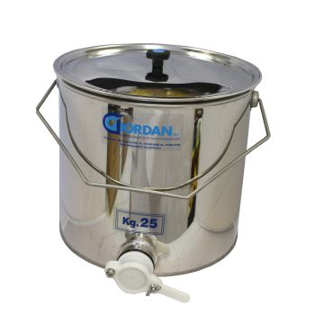 STAINLESS STEEL HONEY BUCKET 25 Kg with TAP - UNDER EXTRACTOR