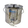 Stainless steel honey bucket 25 kg with tap - under extractor
