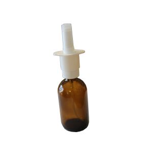 Flacon rond en verre jaune avec spray nébuliseur nasal 30 ml