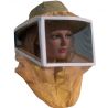Careta cuadrada para apicultura de tul con sombrero colonial de paja