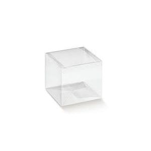 Scatola trasparente cubica piccola in pvc per bomboniere o regali