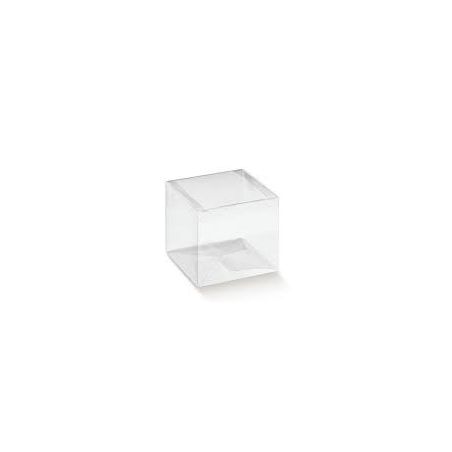 Scatola trasparente cubica piccola in pvc per bomboniere o regali