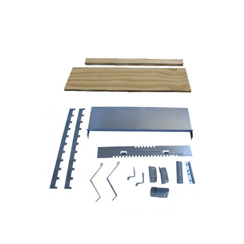 Ironmongery kit for dadant migratory beehive 10 honeycomb with support for portico