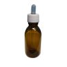 Flacon rond de 125 ml en verre jaune avec compte-gouttes de 100 ml