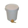 Seau alimentaire rond conique en plastique - 19 l - 25 kg miel avec robinet