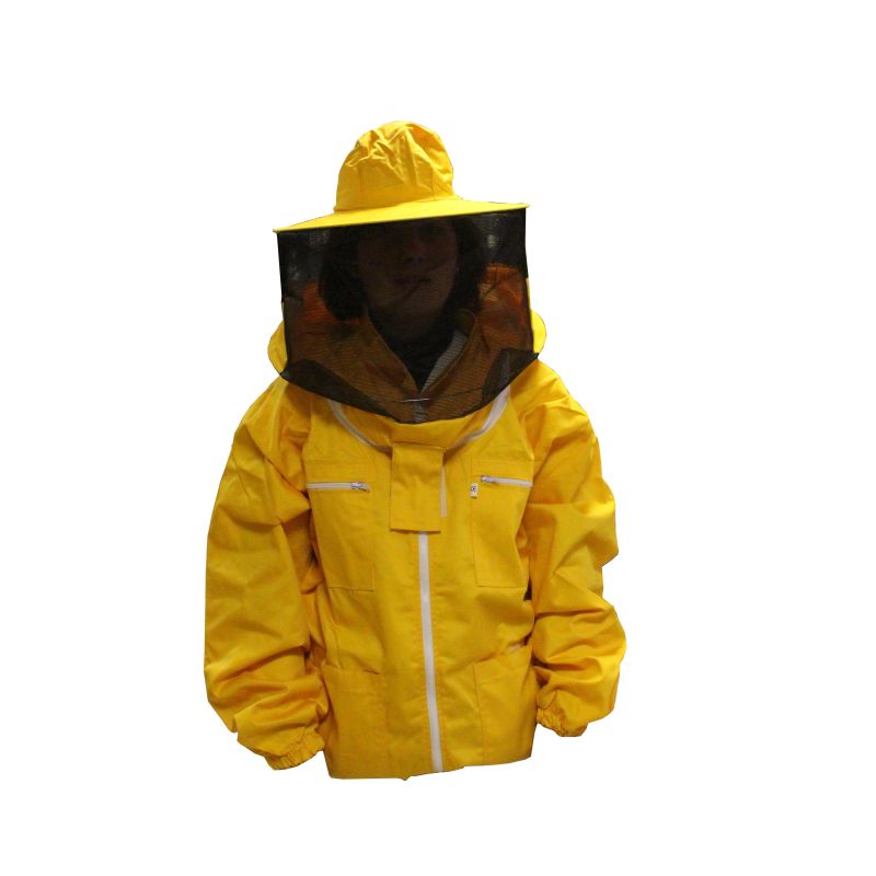 Imkerjacke mit runder maske und reißverschluss Imkerjacke mit runder maske und reißverschluss