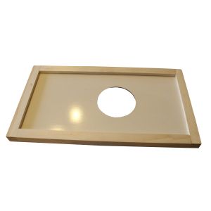 Holzplatte für Bienenflucht für D.B.-Beute mit 6 Waben, 2 Wege, ohne Rücklaufventil