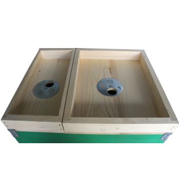 BOX WITH 2 COMPARTMENTS FOR ROYAL JELLY PRODUCTION OR QUEEN BREEDING