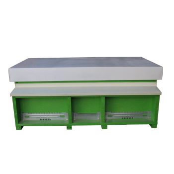 Caja de 3 compartimentos para la producción de jalea real o la cría de reinas