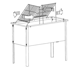 Stainless steel desk d.b. for uncapping with a 130x51x42 cm tank