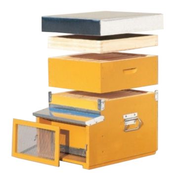 Ruche d.b. 10 cadres standard avec fond fixe en filet antivarroa complet avec feuilles de cire montées