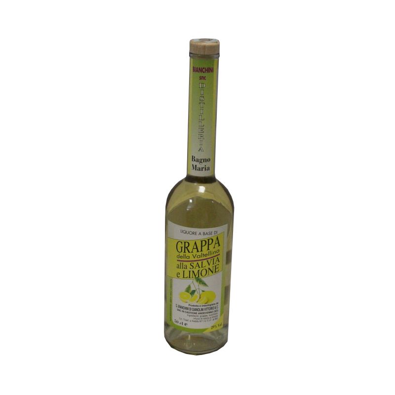 Grappa della valtellina alla salvia e limone Grappa della valtellina alla salvia e limone