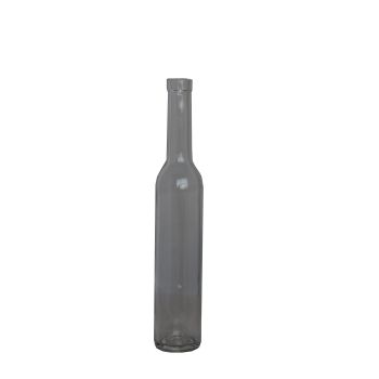 White glass bottle cylindrical type 250 ml with cork stopper