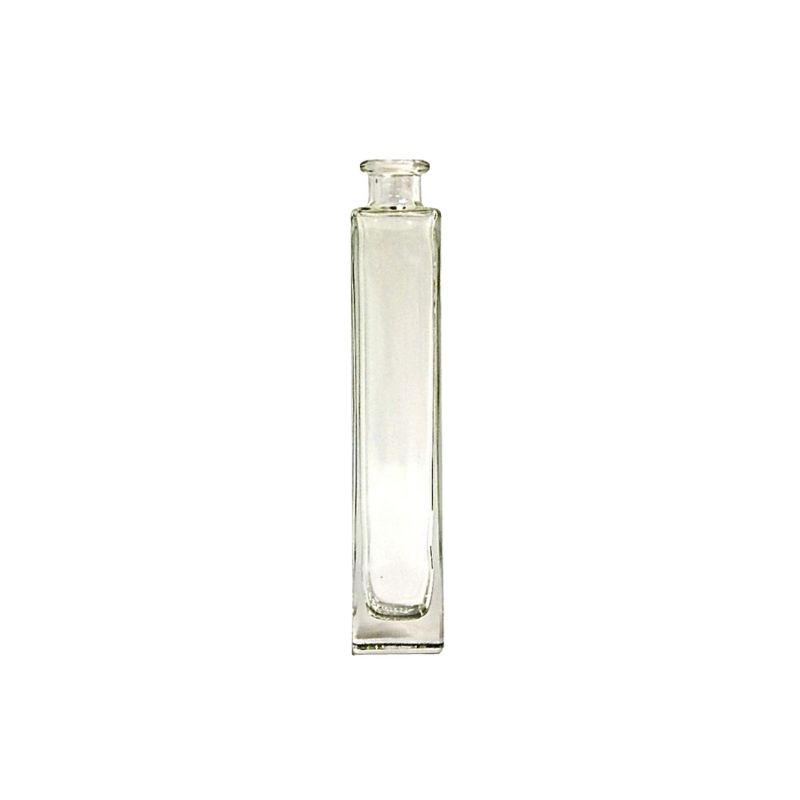 WHITE GLASS BOTTLE with square base 200 ml with CORK STOPPER