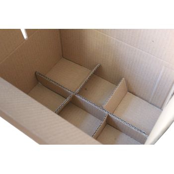 Boîte en carton brun pour 6 pots de miel de 1 kg