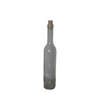 Bouteille en verre blanc de type cylindrique 250 ml avec bouchon en liège