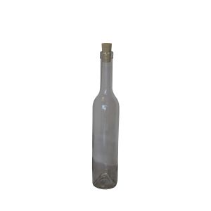 Bottiglia  in vetro bianco tipo cilindrico 500 ml con tappo in sughero