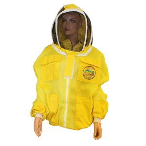 Blouson en maille aérée avec  chapeau d'astronaute amovible pour l'apiculture - couleur jaune