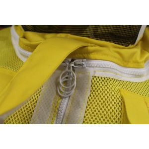 Air-ventilated mesh jacket with astronaut mask with 2 layers of yellow mesh