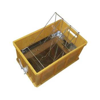 Banc de désoperculation en plastique avec bac de récupération en acier inoxydable - hauteur 30 cm