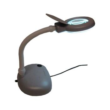 Table lamp with magnifying glass