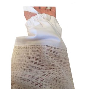 Air-ventilated mesh beekeeper jacket with astronaut mask with 3 layers of white mesh