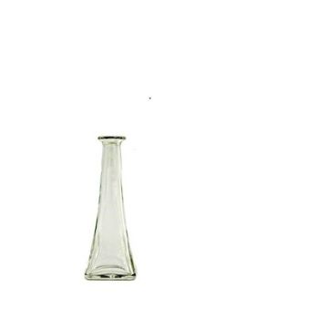 White glass pyramid bottle 200 ml with cork stopper