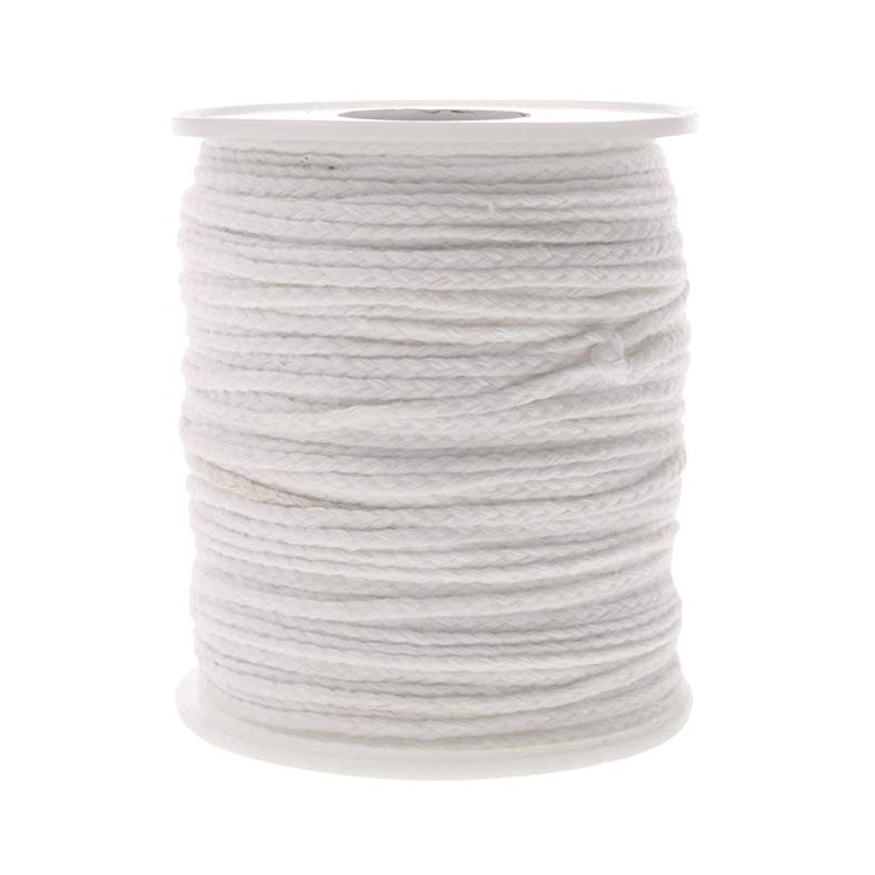 Wick for candle in white woven cotton 2 mm 10 mt