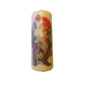 Candle 16 cm with printed gnome