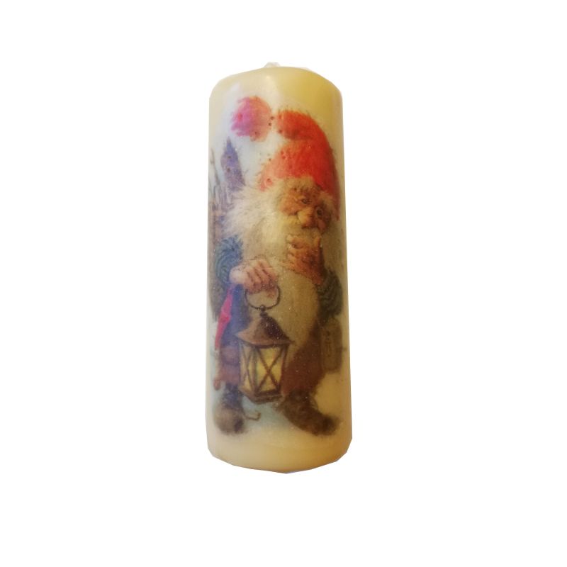 CANDLE 16 cm with printed GNOME