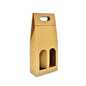 Caja de cartón para 2 botellas de vino (marrón)