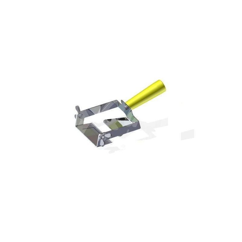 Speed uncapping fork with adjustable cutting edge Speed uncapping fork with adjustable cutting edge