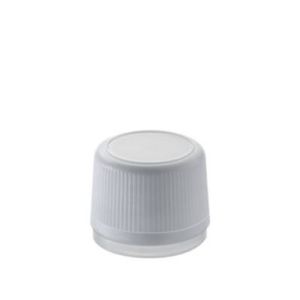 Runde gelbglasflasche 50 ml mit spültropfer und sicherheitskapsel