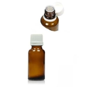 Flacon rond en verre jaune 10 ml avec compte-gouttes et capsule de sécurité