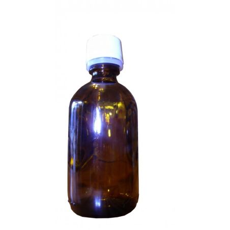30 ml yellow round glass bottle with security capsule