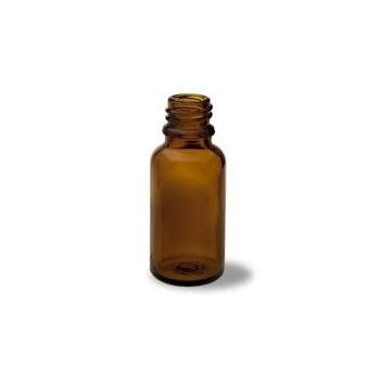 Frasco redondo de vidrio amarillo de 30 ml y tapa de seguridad