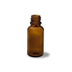Flacon rond en verre jaune de 20 ml et capsule avec sécurité