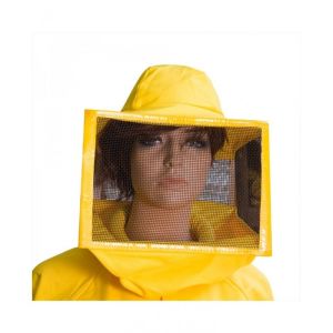 Chaqueta de apicultor compacta con cremallera frontal y máscara de malla cuadrada
