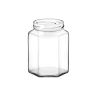 Vaso in vetro esagonale 314 ml con capsula twist-off  t63