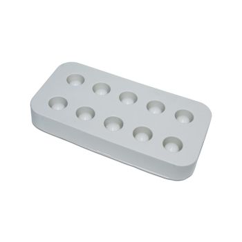 Silicone mold for production of 10 wax domes