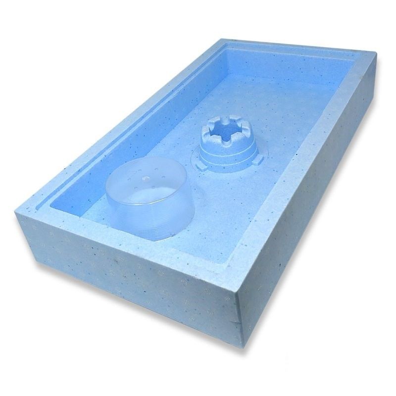 Futter-Abdeckplatte aus blauem Polystyrol für Dadant-Blatt-Beute mit 6 Waben