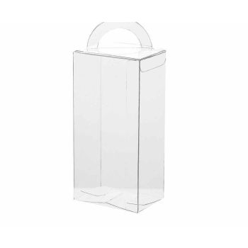 LARGE RECTANGULAR TRANSPARENT BOX WITH PVC HANDLE for favors or gifts
