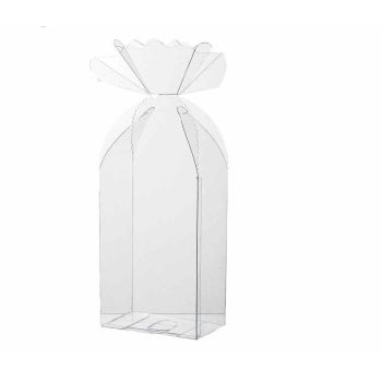 TRANSPARENT RECTANGULAR BOX WITH BOW CLOSURE IN PVC for wedding favors or gifts